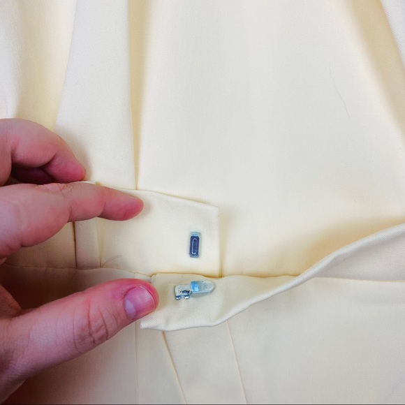 ZARA Blogger Fav Long Sleeve Structured Mini Blazer Dress Pastel Yellow Cream - Picture 11 of 16